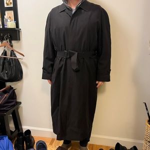 NWOT 90s Bill Blass black Men’s trench coat size 42